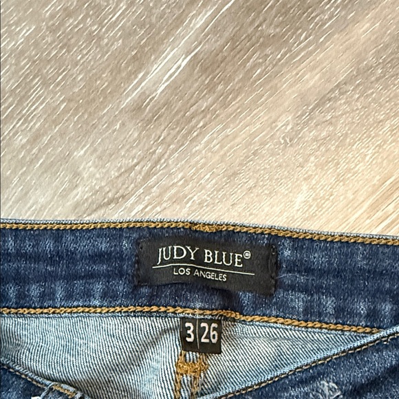 Judy Blue Dark Blue Distressed Skinny Jeans - Picture 2 of 6